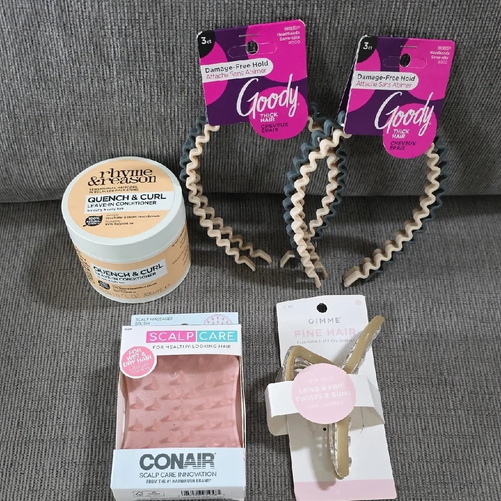 Hair Bundle, 5 Items, All New. Conditioner, Headbands, Scalpcare, & Claw Clip.